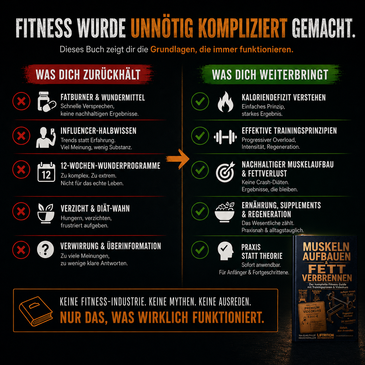 Gegenüberstellung: was dich zurückhält und was dich weiterbringt.